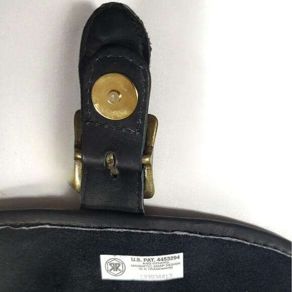 HOBO International Black Leather Saddle Bag Crossbody Backpack Brass Accents NWT - Picture 14 of 16